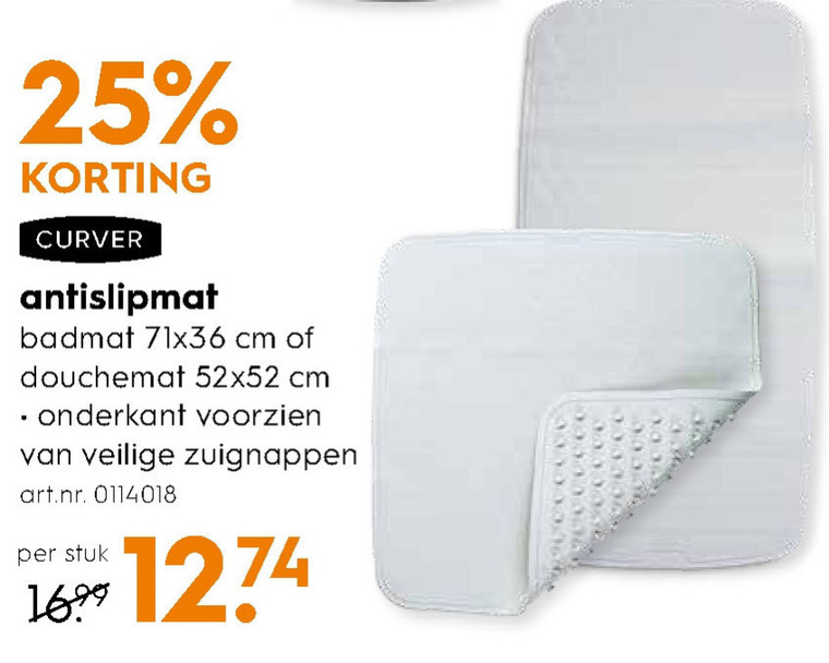 Gelijk scherp Oriëntatiepunt Curver anti-slip badmat folder aanbieding bij Blokker - details