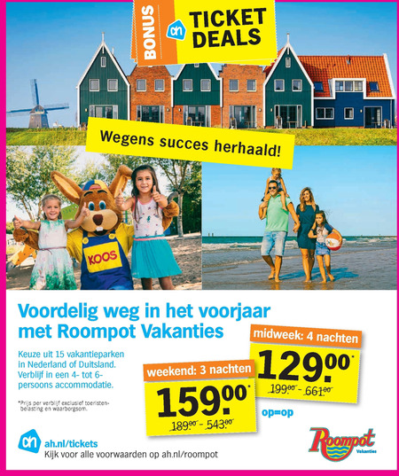 Roompot   vakantie folder aanbieding bij  Albert Heijn - details