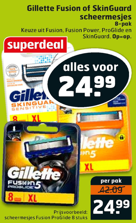 Gillette   scheermesjes folder aanbieding bij  Trekpleister - details