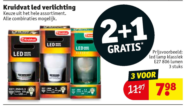 Kruidvat Huismerk led lamp folder aanbieding bij Kruidvat details