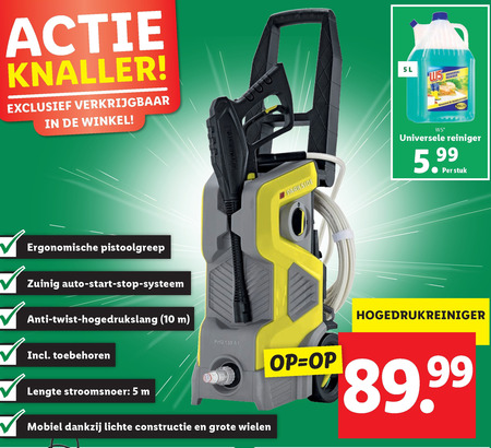 Parkside hogedrukreiniger folder aanbieding bij Lidl details