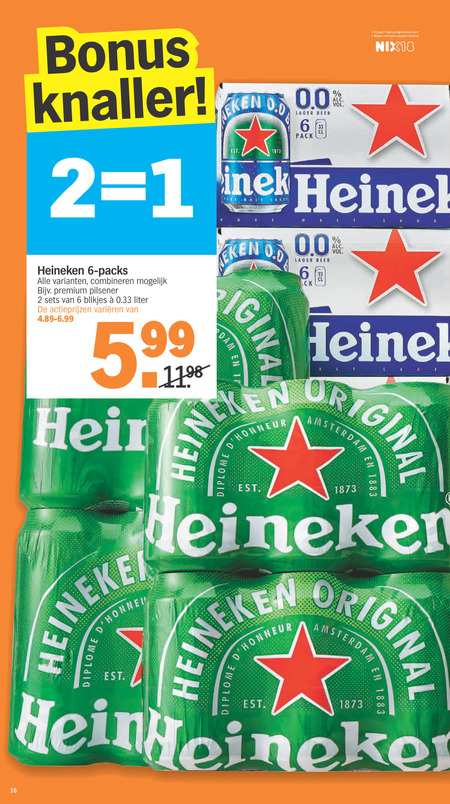 Heineken Alcoholvrij Bier, Blikje Bier Folder Aanbieding Bij Albert ...