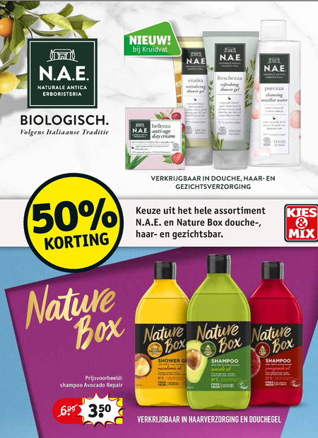 N.A.E.   douchegel, haarverzorging folder aanbieding bij  Kruidvat - details