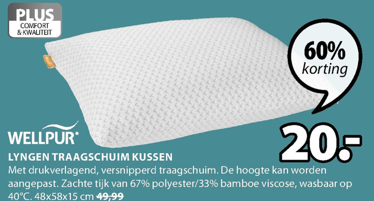 Farmacologie houder scheerapparaat Wellpur hoofdkussen folder aanbieding bij Jysk - details