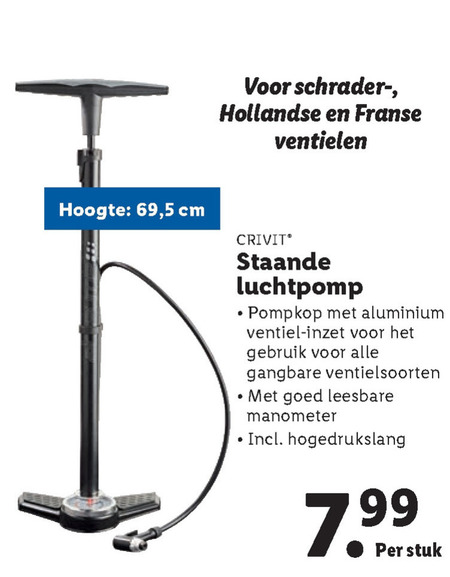 indruk stromen bubbel Crivit sports fietspomp folder aanbieding bij Lidl - details