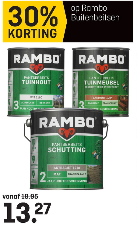 Mechanisch Dicht Verlichten Rambo beits folder aanbieding bij Multimate - details