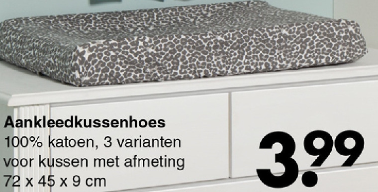 Opschudding charme rand aankleedkussenhoes folder aanbieding bij Wibra - details