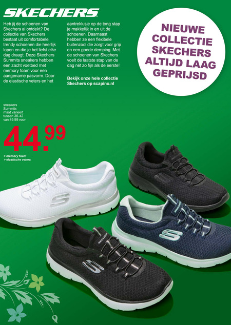 Skechers dames sneakers folder aanbieding bij Scapino details