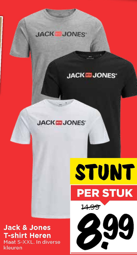 Aangenaam kennis te maken bezig tij Jack and Jones heren t-shirt folder aanbieding bij Vomar - details