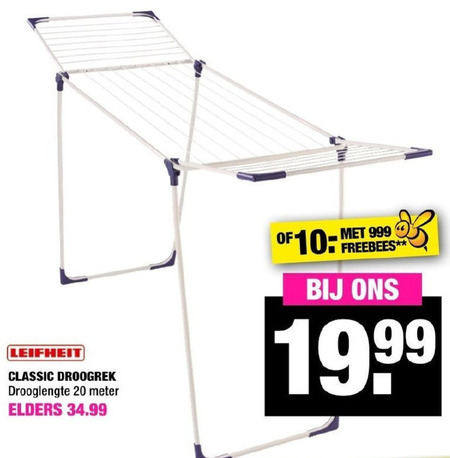 Buitenshuis repertoire Onbevredigend Leifheit droogrek folder aanbieding bij Big Bazar - details