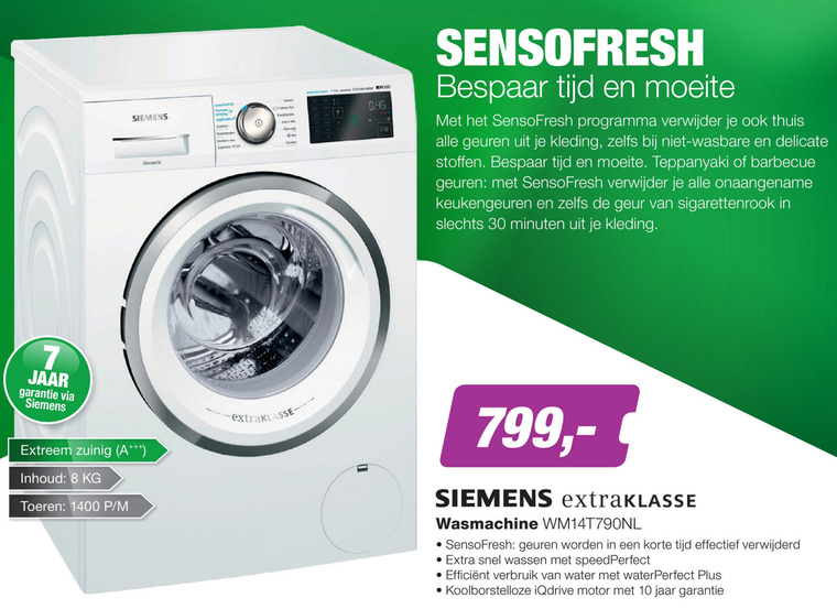 Siemens wasmachine folder EP Electronic Partner - details