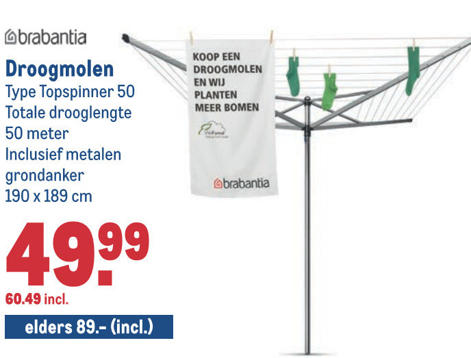 stil potlood Eenvoud Brabantia droogmolen folder aanbieding bij Makro - details