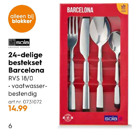 slinger binnenplaats groentje Sola bestekset folder aanbieding bij Blokker - details