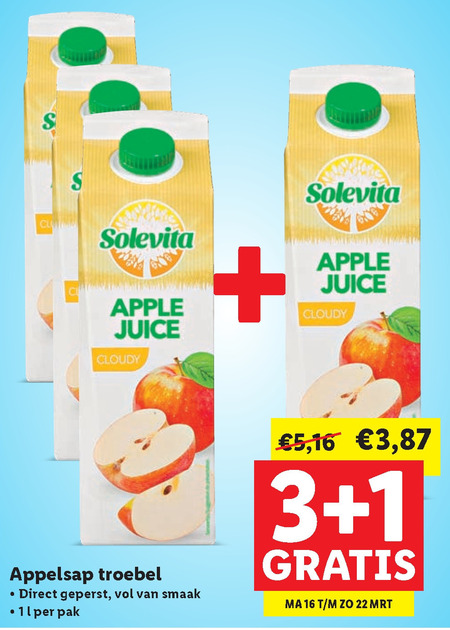 solevita   appelsap folder aanbieding bij  Lidl - details