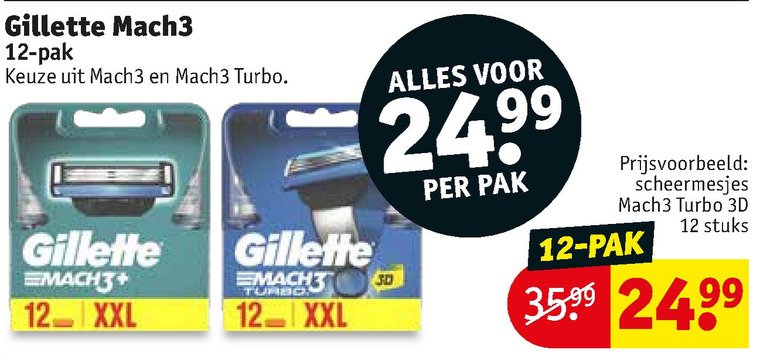 Gillette   scheermesjes folder aanbieding bij  Kruidvat - details