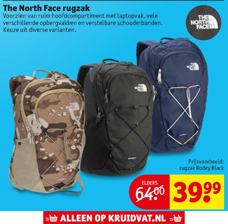 The North Face rugtas folder aanbieding bij Kruidvat details