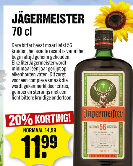 Jagermeister   kruidenbitter folder aanbieding bij  Dirck III - details