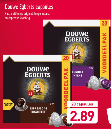 Staat huurling produceren Douwe Egberts koffiecups folder aanbieding bij Aldi - details