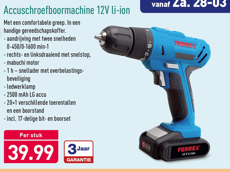 verzending Halloween Nauwgezet Ferrex accuboormachine folder aanbieding bij Aldi - details