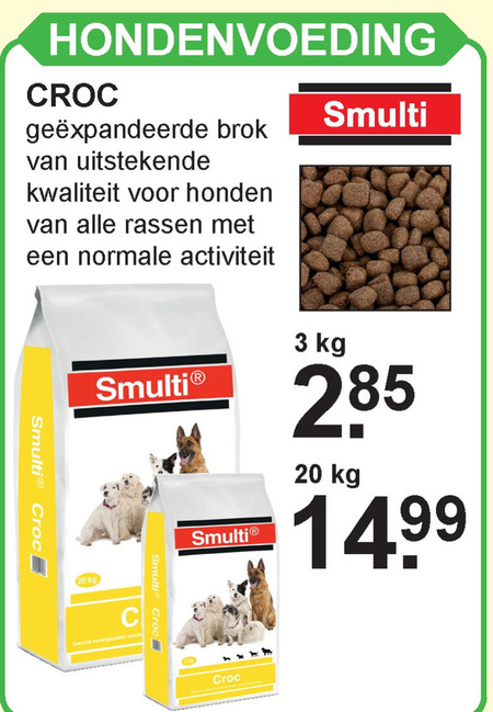 verlies uzelf andere vergeven Smulti hondenvoer folder aanbieding bij Van Cranenbroek - details