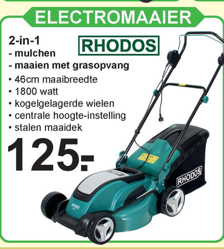 Verleiding Gangster Meenemen Rhodos elektrische grasmaaier folder aanbieding bij Van Cranenbroek -  details