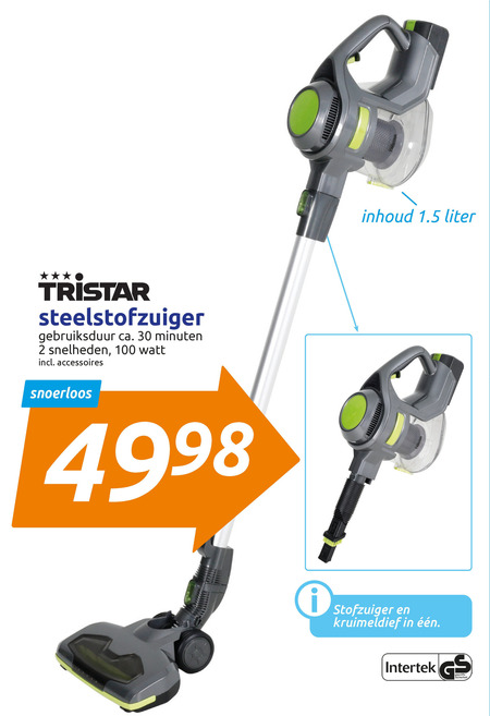 Herenhuis leeuwerik Communicatie netwerk Tristar steelstofzuiger folder aanbieding bij Action - details