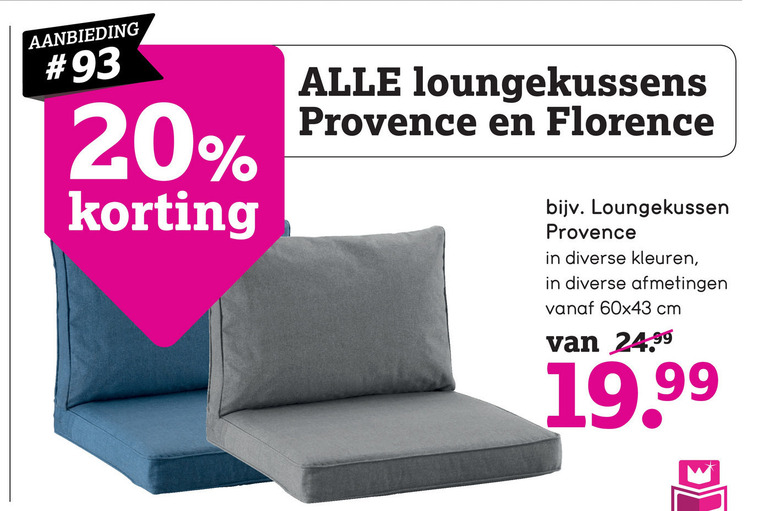 rust Op en neer gaan Aardbei loungekussen folder aanbieding bij Leenbakker - details