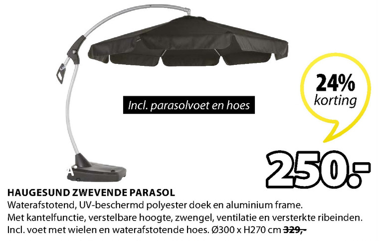 Hen twee weken krab zweefparasol folder aanbieding bij Jysk - details