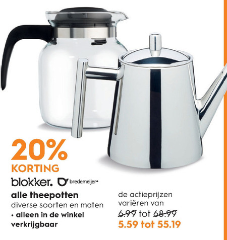 plus Volwassen verdwijnen Blokker Huismerk theepot folder aanbieding bij Blokker - details