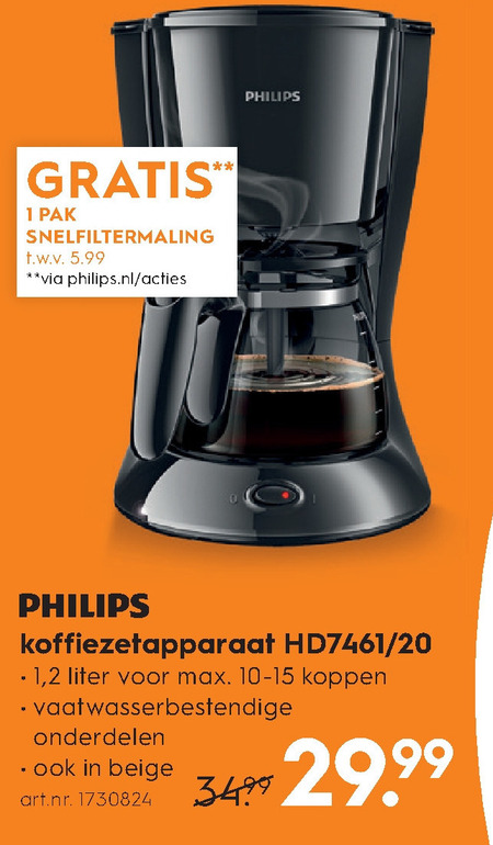 Ga wandelen Meerdere gevangenis Philips koffiezetapparaat folder aanbieding bij Blokker - details