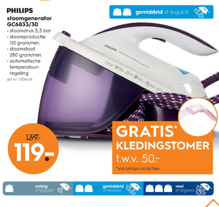 Philips stoomstrijksysteem folder aanbieding bij -