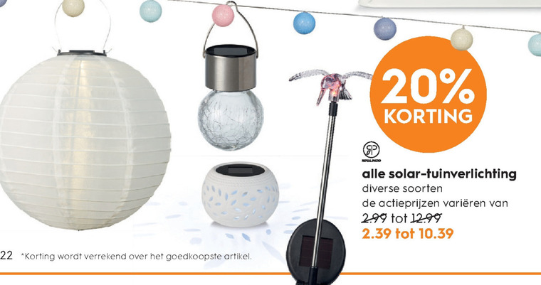 Onderverdelen langzaam hoeveelheid verkoop solarlamp folder aanbieding bij Blokker - details