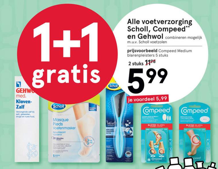 Compeed blaarpleisters, voetverzorging folder aanbieding bij Etos -