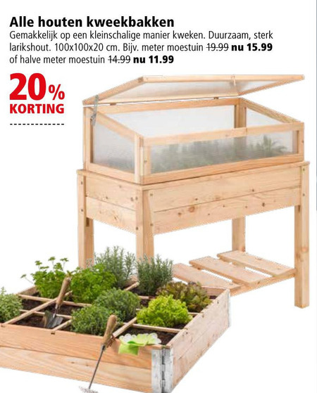 Geletterdheid Spelen met bellen Welkoop Huismerk moestuin kweekbak folder aanbieding bij Welkoop - details