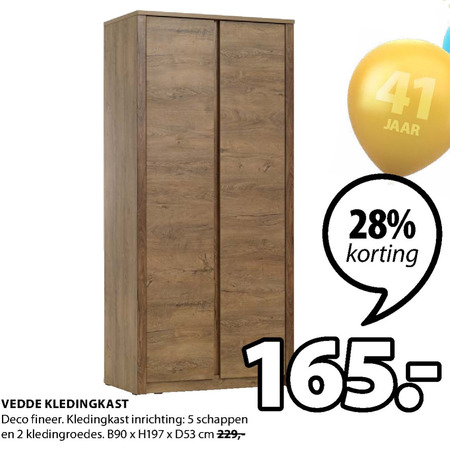 kraam Bermad Plons garderobekast folder aanbieding bij Jysk - details