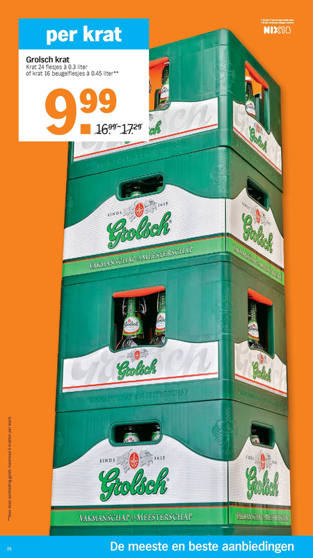 Grolsch Krat Bier Folder Aanbieding Bij Albert Heijn Details