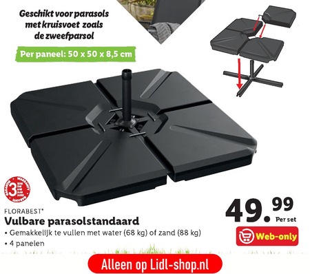 verdund ledematen slepen parasolvoet folder aanbieding bij Lidl - details