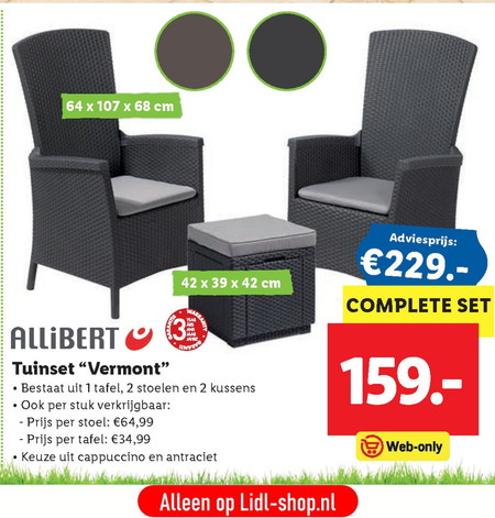 Wetland massa porselein Allibert tuinstoel folder aanbieding bij Lidl - details