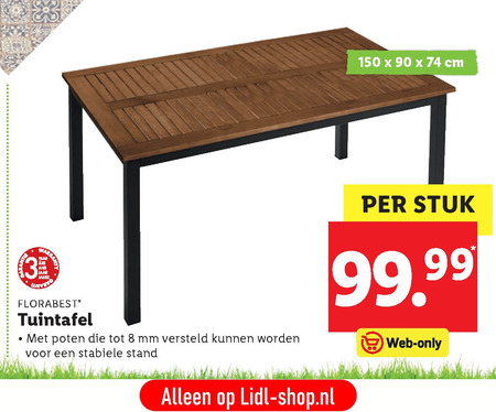 Diversiteit wij Componist Florabest tuintafel folder aanbieding bij Lidl - details