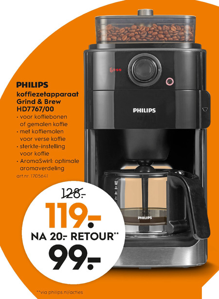 Ga wandelen Meerdere gevangenis Philips koffiezetapparaat folder aanbieding bij Blokker - details