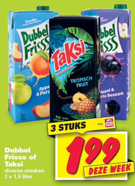 Taksi   fruitdrank folder aanbieding bij  Nettorama - details