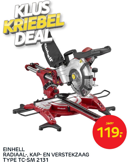 Einhell afkortzaag, verstekzaag folder aanbieding bij Praxis details