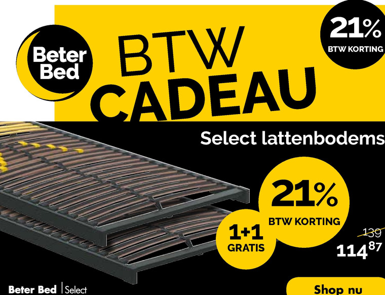 lattenbodem folder aanbieding bij Beter Bed details