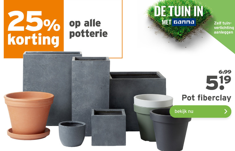 Prestigieus licht Springplank plantenbak, bloempot folder aanbieding bij Gamma - details