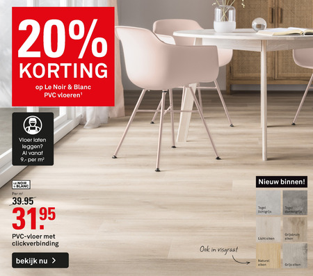 Le Noir et Blanc kunststof vloer folder aanbieding bij Karwei