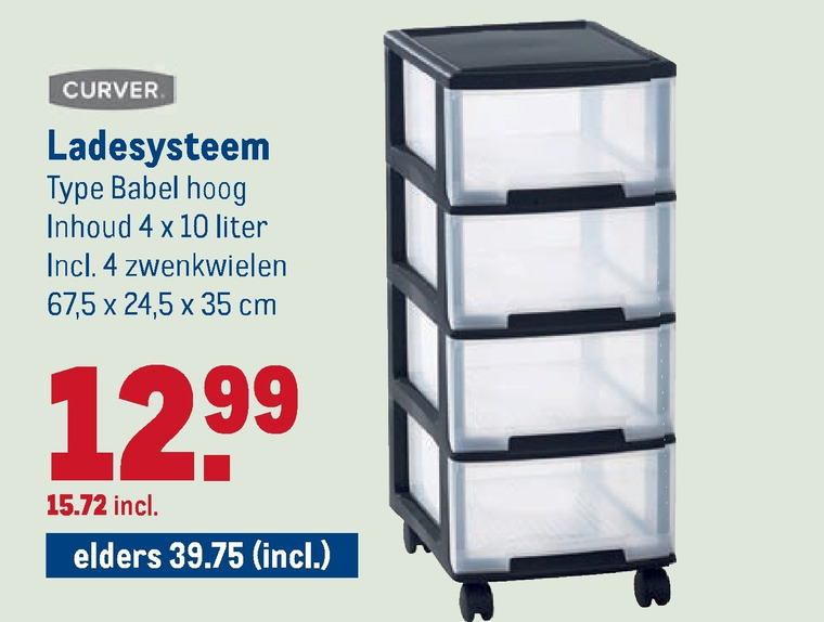 Bezem ik wil chirurg Curver kunststof ladenkast folder aanbieding bij Makro - details