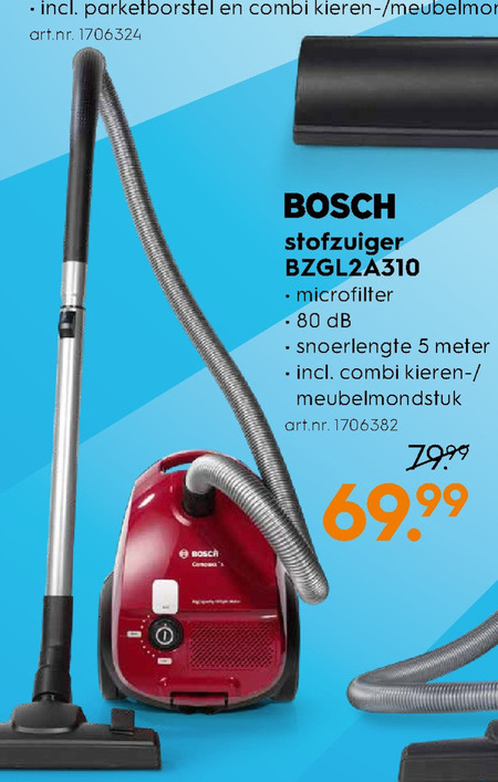 spreken repertoire Perforatie Bosch stofzuiger folder aanbieding bij Blokker - details