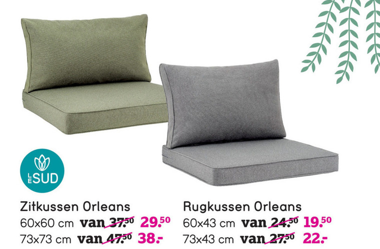 rust Op en neer gaan Aardbei loungekussen folder aanbieding bij Leenbakker - details