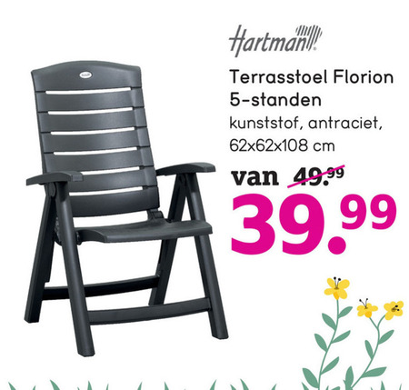 Reusachtig achterzijde tieners Hartman tuin standenstoel folder aanbieding bij Leenbakker - details