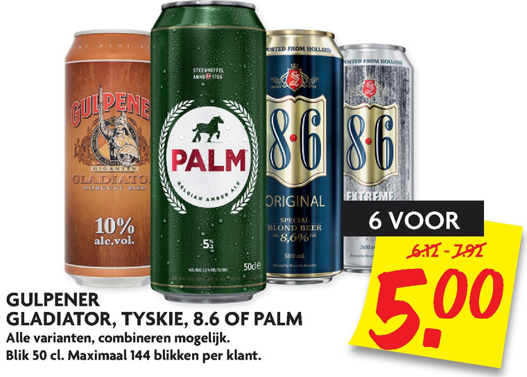 Tyskie   blikje bier, speciaalbier folder aanbieding bij  Dekamarkt - details